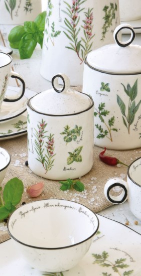 Set 3 boluri, portelan, 10cm, "Herbarium" - Nuova R2S