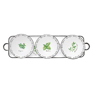 Set servire aperitive 4 piese, "Herbarium" - Nuova R2S