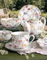 Set 4 farfurii desert, portelan, 19cm, "Garden Dreams" - Nuova R2S
