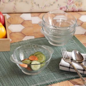 Bol cu manere, sticla, 13,5cm/510ml, "Lys" - Duralex