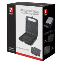 Sandwich-maker 2 in 1, 4 felii, 1400W - Zokura