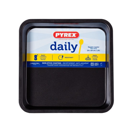 Tava patrata pentru cuptor, otel carbon, 24 x 24 cm, "Daily" - Pyrex