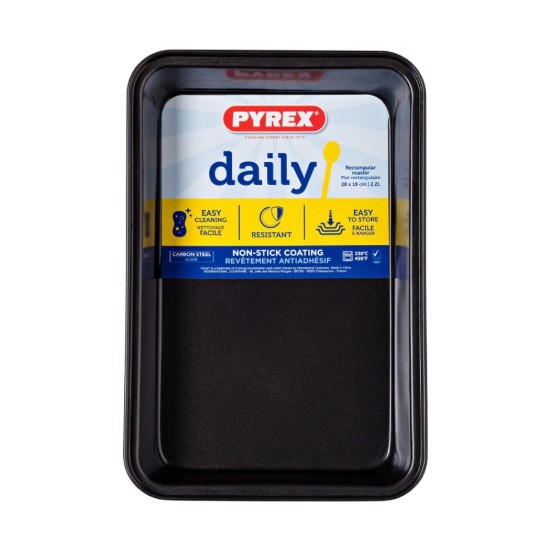 Tava dreptunghiulara pentru cuptor, otel carbon, 28 x 18 cm, "Daily" - Pyrex