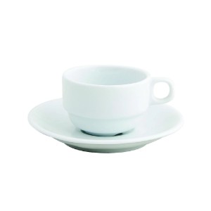 Ceasca espresso cu farfurioara, portelan, 85ml, "Gastronomi Bella" - Porland