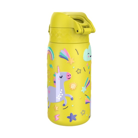 Sticla apa pentru copii, inox, 400ml, Yellow, Unicorns - Ion8