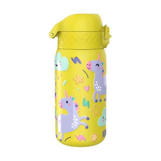 Sticla apa pentru copii, inox, 400ml, Yellow, Unicorns - Ion8