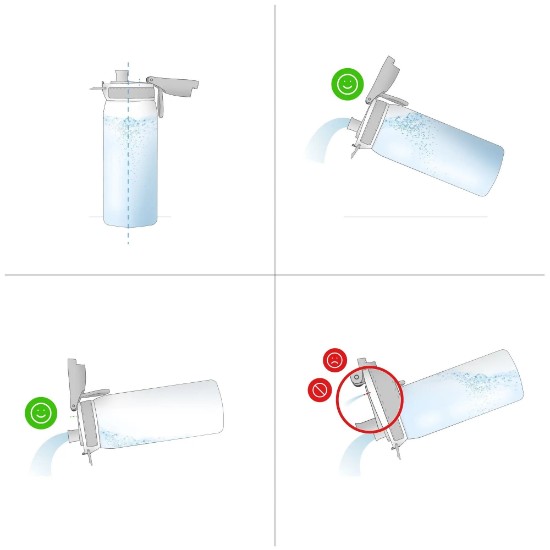 Sticla apa pentru copii, inox, 400ml, Pandas - Ion8