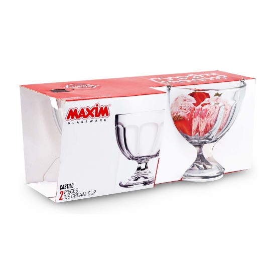Set 2 cupe inghetata, sticla, 500ml - Maxim