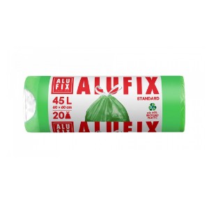 Saci menajeri cu banda, 45L, HDPE, 20 bucati, Verde - ALUFIX