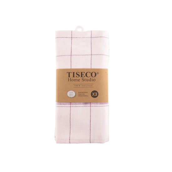Set 3 prosoape de bucatarie, 68x68 cm "Pro Chef", Red - Tiseco