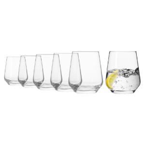 Set 6 pahare soft drinks, sticla, 400ml, "Splendour" - Krosno