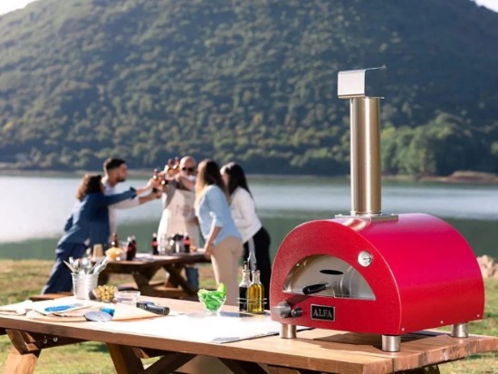 Cuptor pe gaz pentru pizza Moderno 1 Pizze, Rosu - Alfa