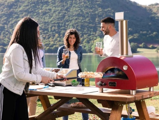Cuptor pe lemne pentru pizza Moderno 1 Pizze, Rosu - Alfa