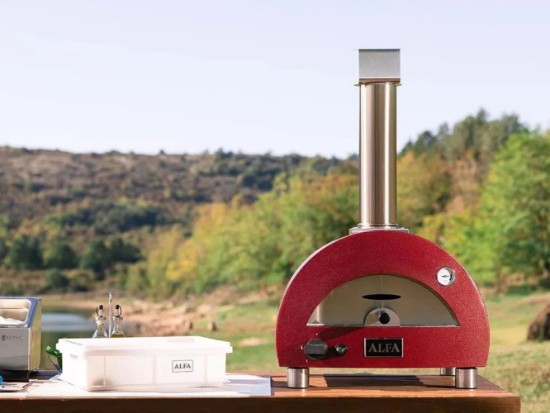 Cuptor pe lemne pentru pizza Moderno 1 Pizze, Rosu - Alfa