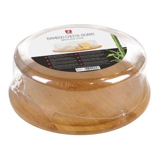 Platou branzeturi, 28 cm, cu capac din plastic - Zokura