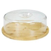 Platou branzeturi, 28 cm, cu capac din plastic - Zokura