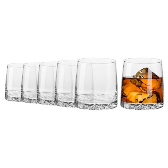Set 6 pahare whisky, sticla cristalina, 370ml, "Fjord" - Krosno