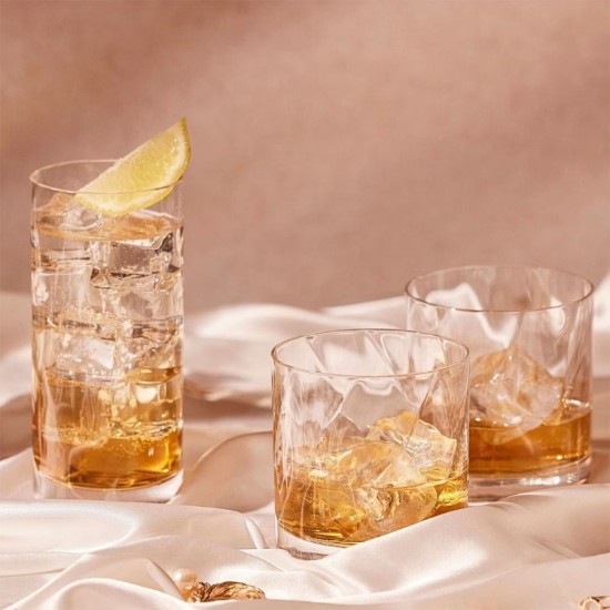 Set 6 pahare whisky, sticla cristalina, 320ml, "Romance" - Krosno