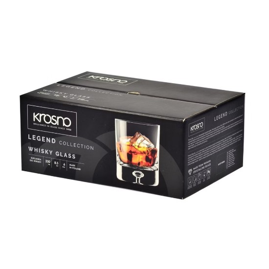 Set 6 pahare whisky, sticla cristalina, 250ml, "Legend" - Krosno