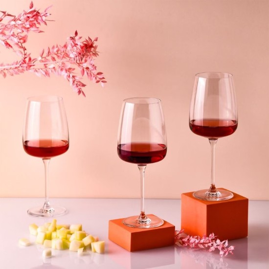 Set 4 pahare vin rosu, sticla cristalina, 750ml, "Modern" - Krosno