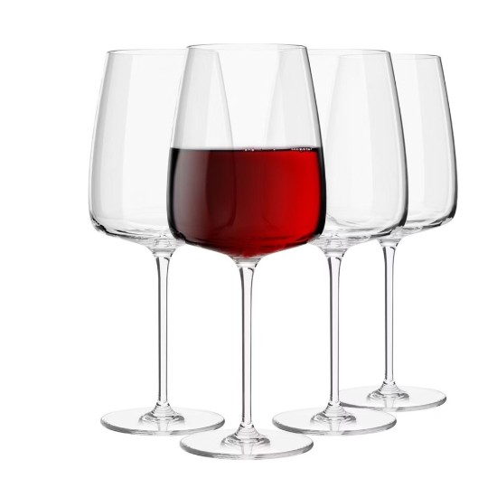 Set 4 pahare vin rosu, sticla cristalina, 750ml, "Modern" - Krosno