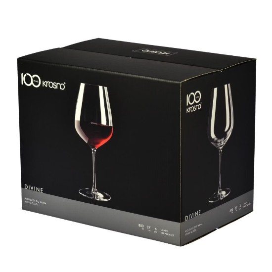 Set 6 pahare vin Pinot Noir, sticla cristalina, 810ml, "Divine" - Krosno