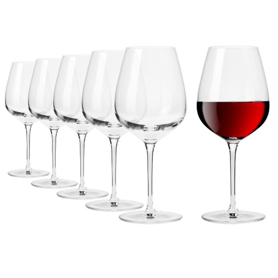 Set 6 pahare vin rosu, sticla cristalina, 670ml, "Divine" - Krosno