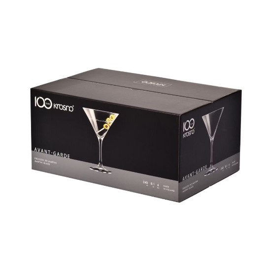 Set 6 pahare Martini, sticla cristalina, 240ml, "Avant-Garde" - Krosno