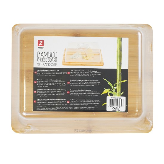 Platou servire branzeturi, 24 x 19 cm, cu capac din plastic - Zokura