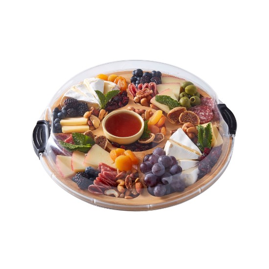 Platou rotativ, cu capac, bambus, 35,5cm, "Farberware" - Kitchen Craft