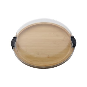 Platou servire, cu capac, bambus, 35,5cm, "Farberware" - Kitchen Craft