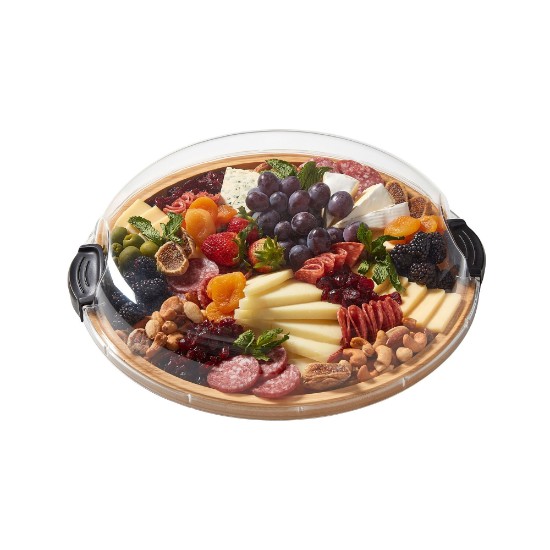 Platou servire, cu capac, bambus, 35,5cm, "Farberware" - Kitchen Craft
