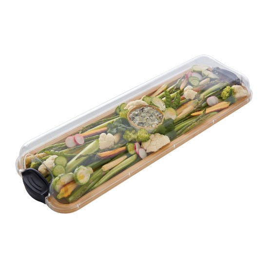 Platou servire, cu capac, bambus, 17x56 cm, "Farberware" - Kitchen Craft