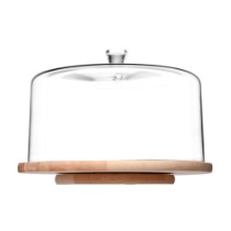 Platou rotativ, 33cm, cu capac din sticla, "Glamour"- Krosno