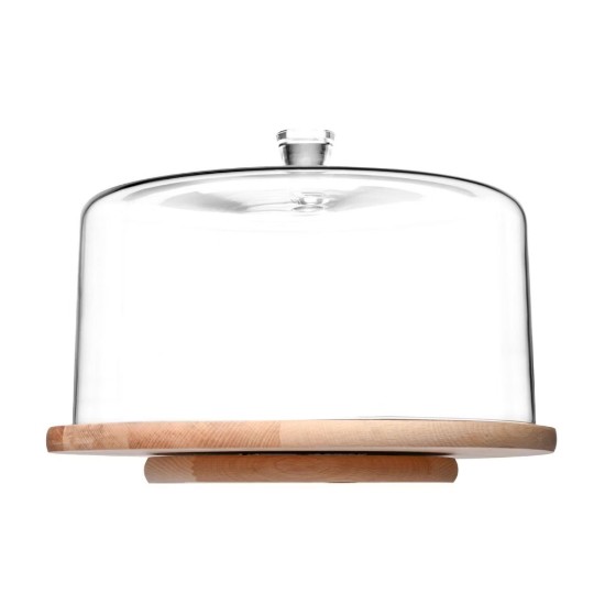 Platou rotativ, 33cm, cu capac din sticla, "Glamour"- Krosno