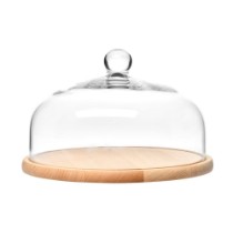 Platou servire, 28,5cm, cu capac din sticla, "Glamour"- Krosno