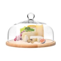 Platou servire, 28,5cm, cu capac din sticla, "Glamour"- Krosno