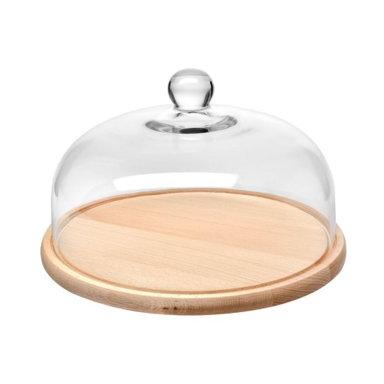 Platou servire, 28,5cm, cu capac din sticla, "Glamour"- Krosno