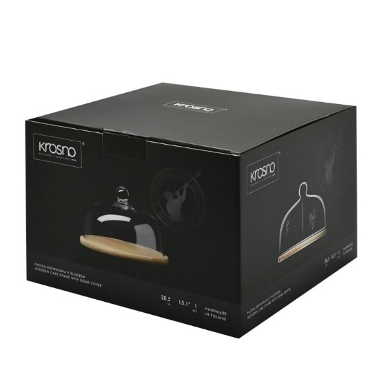 Platou servire, 28,5cm, cu capac din sticla, "Glamour"- Krosno