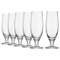 Set 6 pahare bere, sticla cristalina, 500ml, "Elite" - Krosno