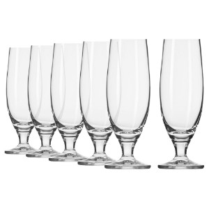 Set 6 pahare bere, sticla cristalina, 500ml, "Elite" - Krosno