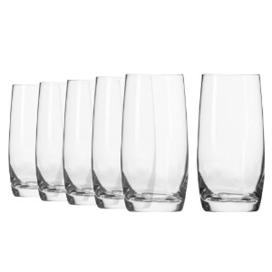 Set 6 pahare long drinks, sticla, 410ml, "Blended" - Krosno