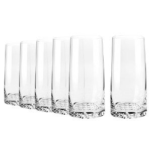 Set 6 pahare inalte, sticla cristalina, 350ml, "Fjord" - Krosno
