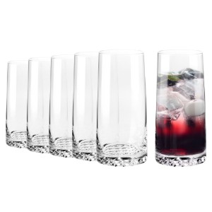 Set 6 pahare inalte, sticla cristalina, 350ml, "Fjord" - Krosno