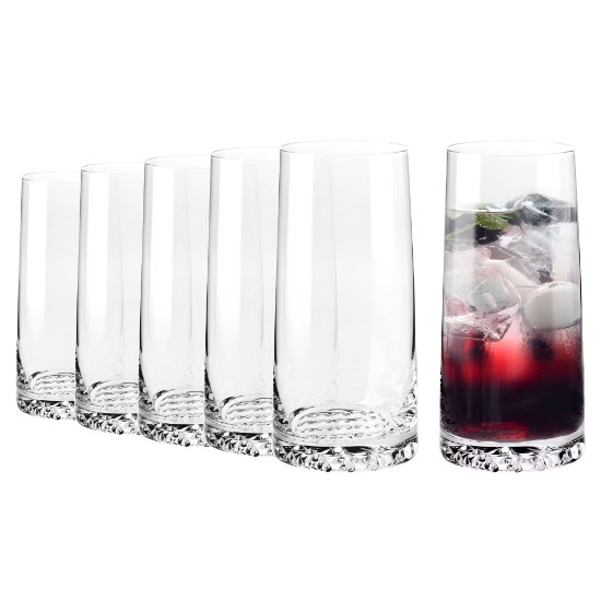 Set 6 pahare inalte, sticla cristalina, 350ml, "Fjord" - Krosno
