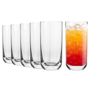 Set 6 pahare long drinks, sticla cristalina, 360ml, "Glamour" - Krosno