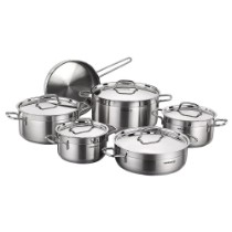 Set vase de gatit, inox, 11 piese, "Alfa Plus" - Korkmaz