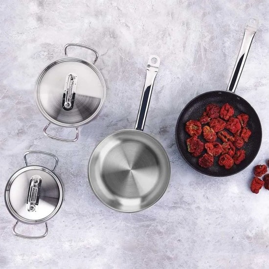 Set vase de gatit, inox, 9 piese, "Proline" - Korkmaz