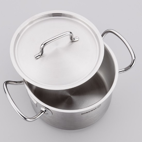 Oala inox, cu capac, 34cm/42,5L, "Proline Gastro" - Korkmaz