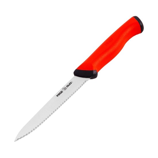 Cutit universal, lama zimtata, 14cm, "Duo", Rosu - Pirge